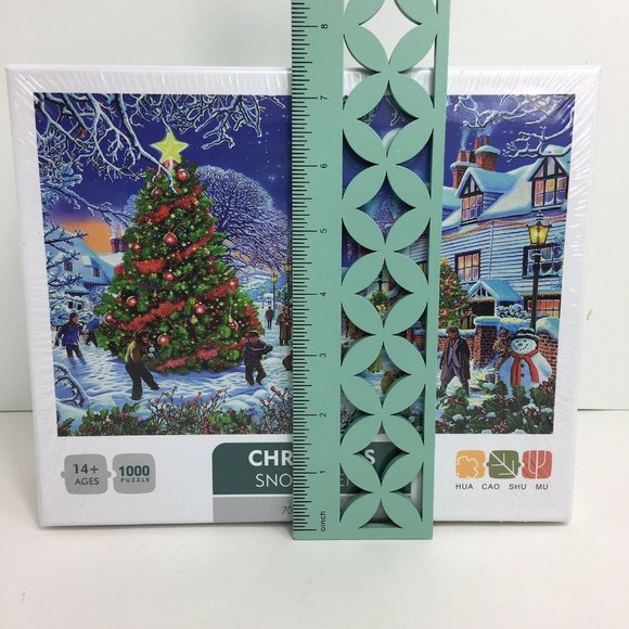 Christmas Snow Scene Jigsaw Puzzle 1000 Piece 27" X 20" Holiday Snowman X-Mas - Picture 8 of 12